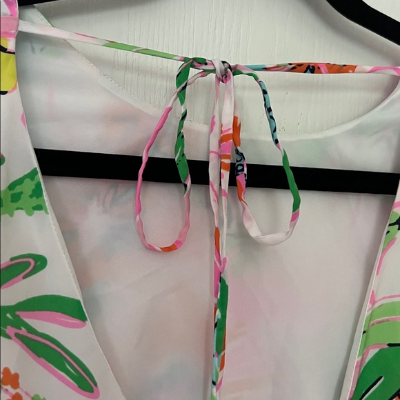 Lilly Pulitzer for Target Nosey Posey Pink Silky Mini Dress with Quarter Sleeves - Picture 6 of 8